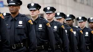 Police Officers Standing in a Line